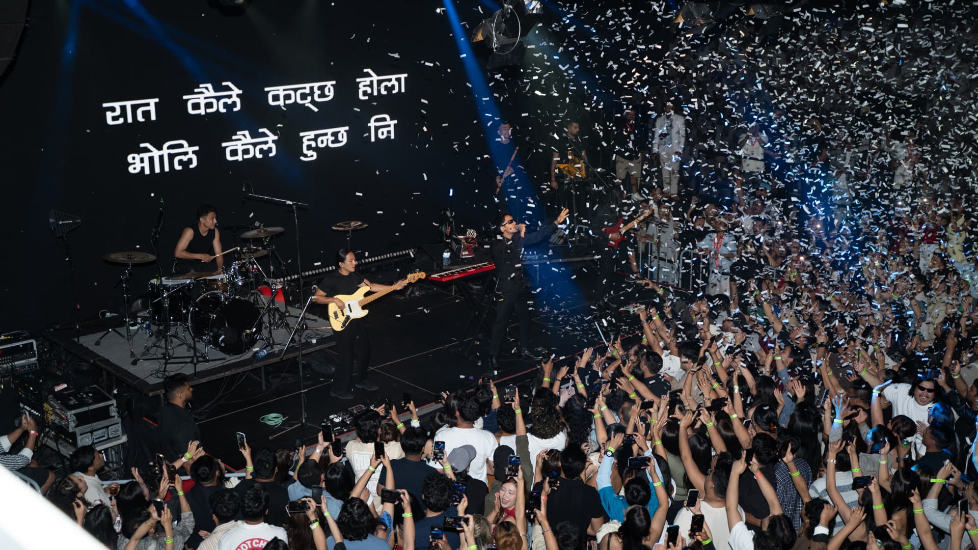 Concert crowd with confetti at a Yarsha Events production